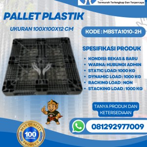 Pallet-Plastik-Baru-Bekas-100x100x12-MBSTA1010-2H