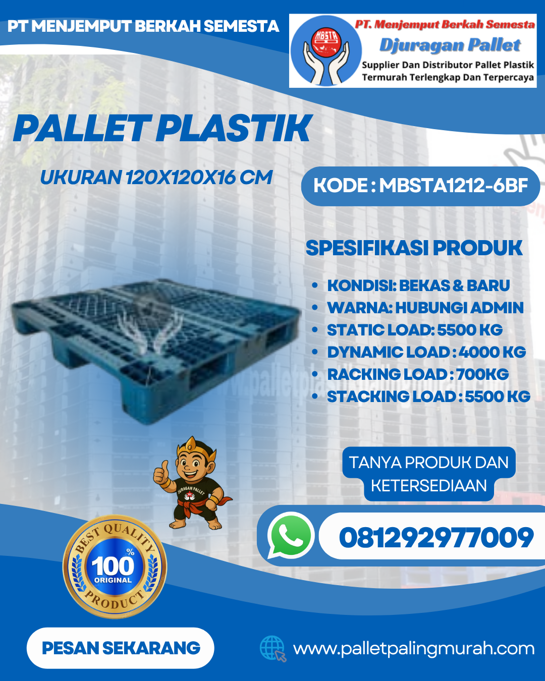 Pallet-Plastik-Baru-Bekas-120x120x16-MBSTA1212-6BF