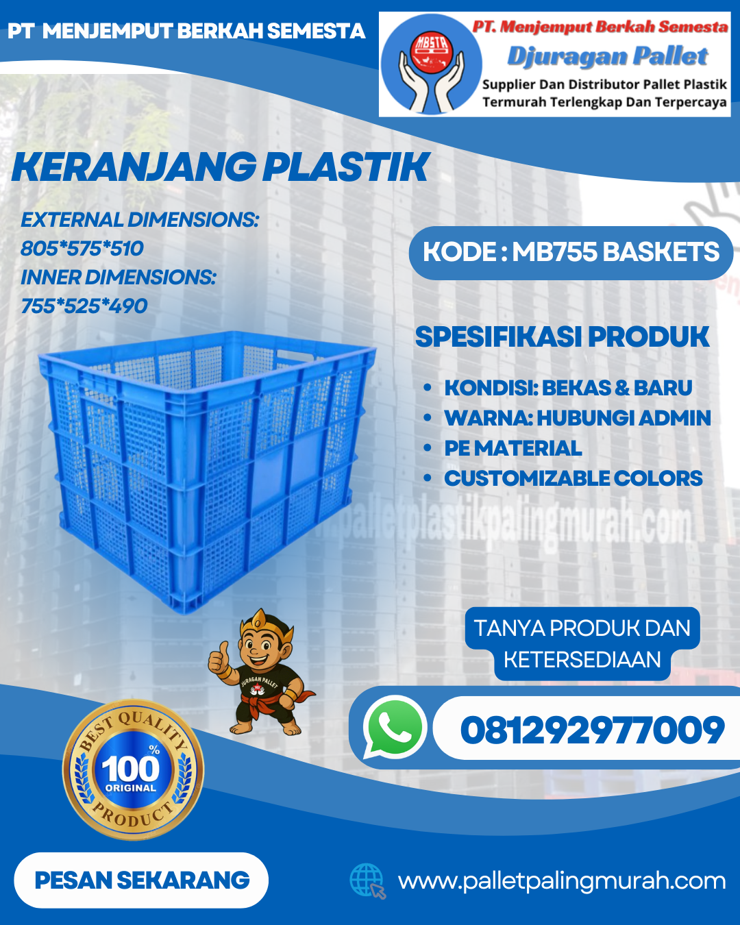Keranjang Plastik (13) Baru & Bekas MB755 BASKETS