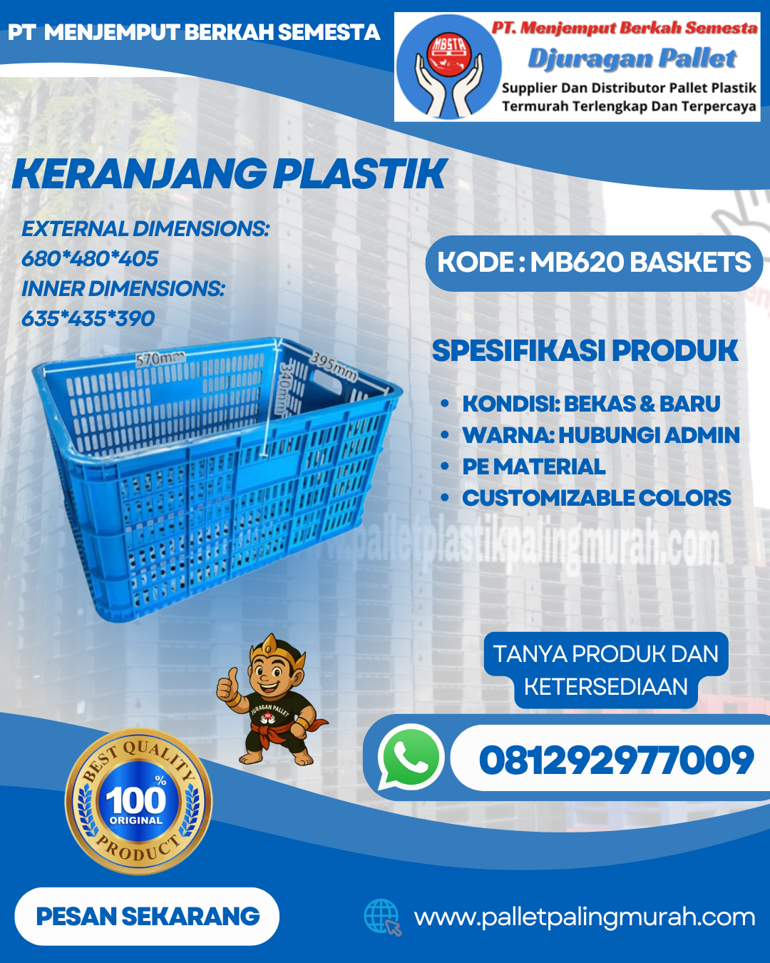 Keranjang Plastik (15) Baru & Bekas MB620 BASKETS