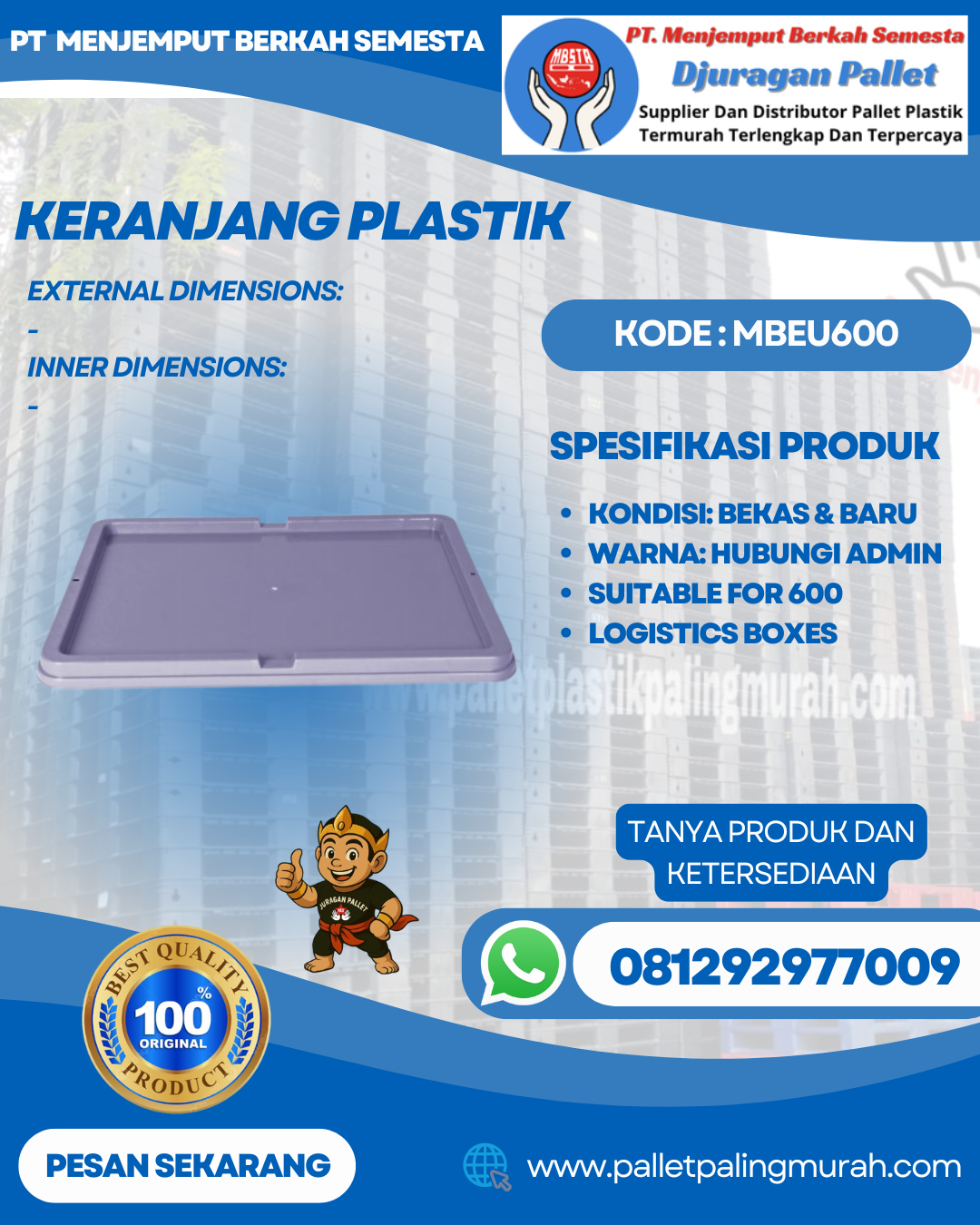 Keranjang Plastik (8) Baru & Bekas MBEU600