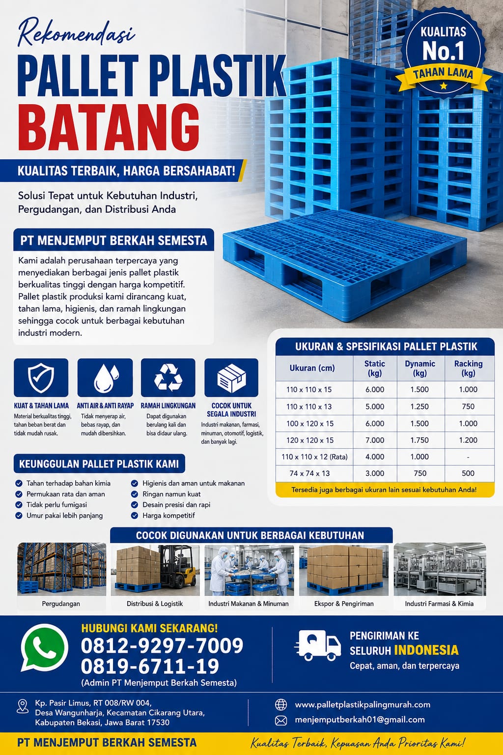 Rekomendasi Pallet Plastik Batang – PT Menjemput Berkah Semesta